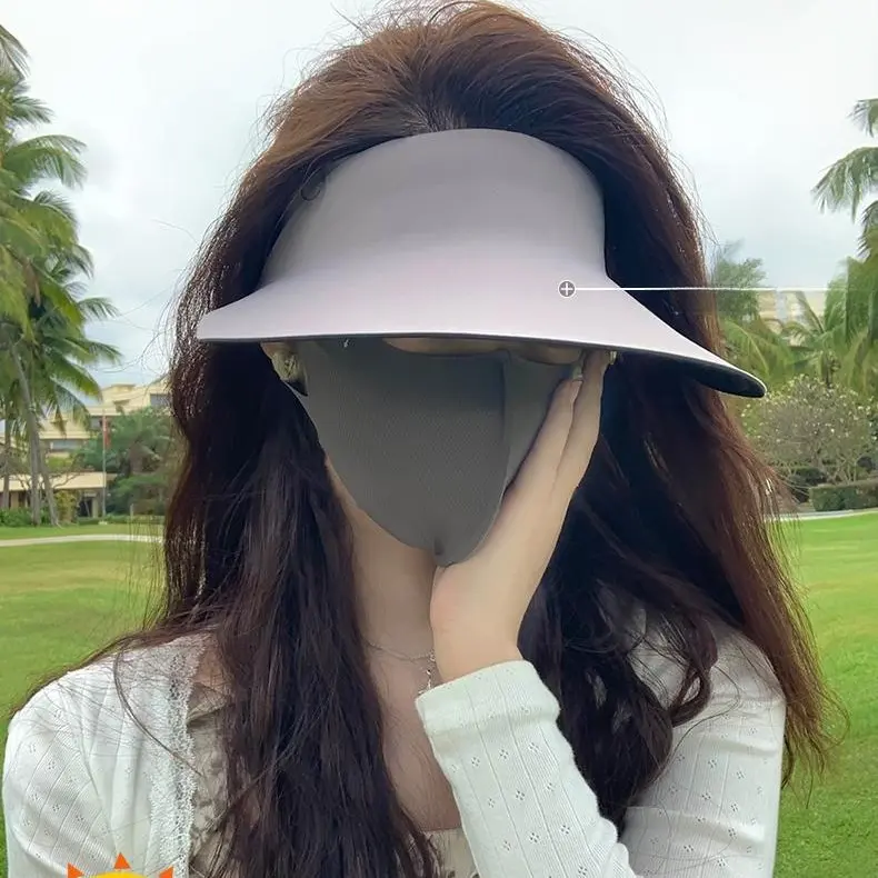 Summer Seamless Wide Brim Sun Hat for Women Outdoor Visor Hat Sunshade Hat Tech Cool UV Protection