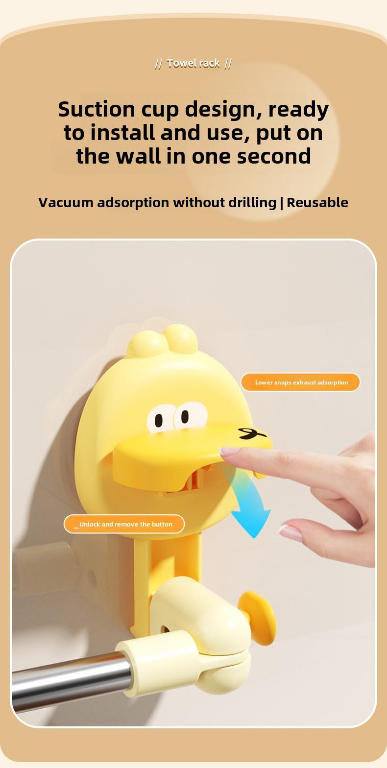 Product Introduction of Cartoon Funny Bathroom Wall-Mounted Suction Cup Toothbrush Holder Student Dormitory Bathroom Storage Rack Large Capacity Wall-Mounted Storage Basket 8