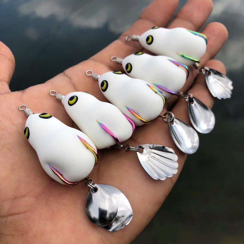 N THỦ LURE Nhái hơi F1pro size 7G 10G 1+2 thìa lưỡi titan dài 3.8cm mua 2 tặng 1,mua 1 tặng body mồi câu lure fishing câu bắt cá lóc Đi Câu Câu Cá Cao Su
