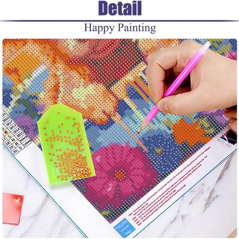 Landscape Pattern DIY Diamond Arts Colorful Painting Kit without Frame, 4 Counts/set DIY Decorative Art Picture for Beginner, Wall Art Decor for Home Living Room Bedroom, Handicraft 6