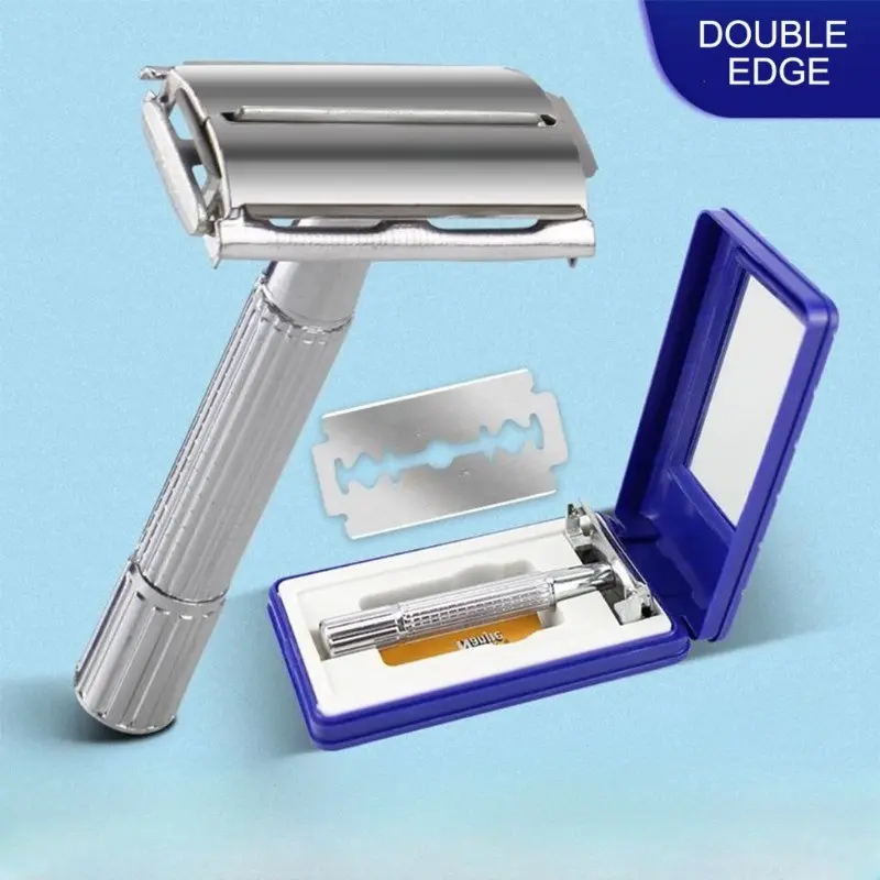 【High Quality】Stainless steel razor shaver for men Manual Shaver with blade safety beard trimmer