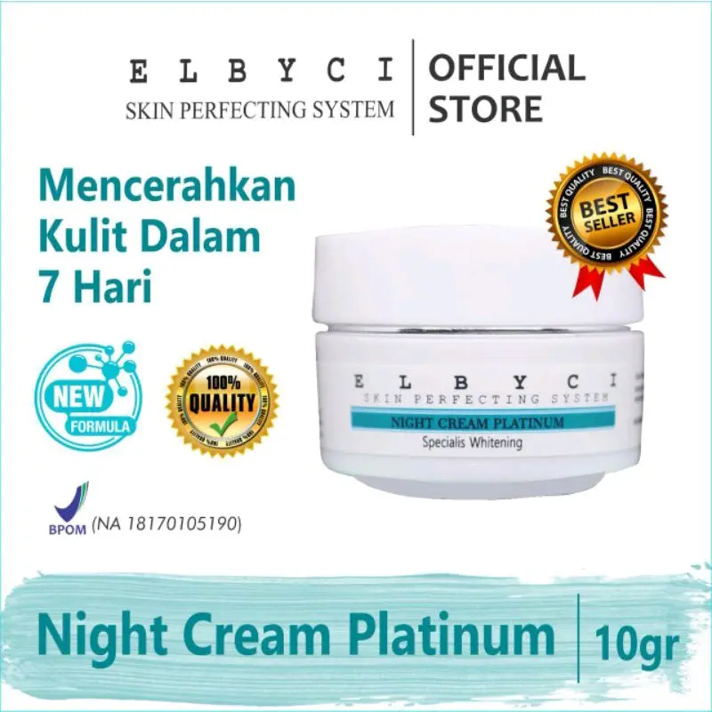 ELBYCI NIGHT CREAM PLATINUM [ORIGINAL] Mencerahkan Kusam Wajah 3