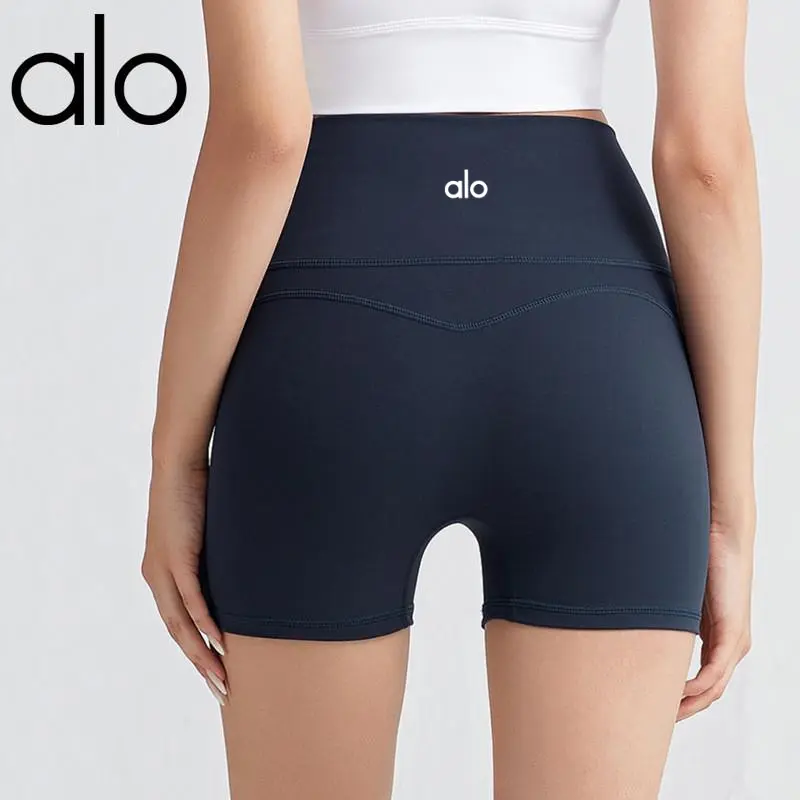 Aloyoga Yoga Pants Europe America No Embarrassing Line Hip Lift Sports Tight Shorts Quick-Drying Short Running Fitness Pants