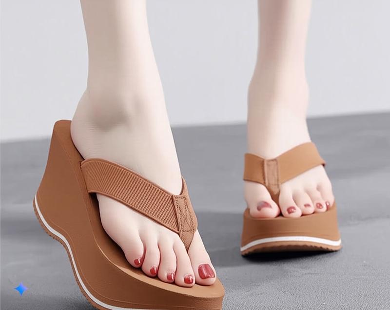 Product Introduction of Dép kẹp đế xuồng lượn sóng quai dù đế cao 5f, 7f, 9f, dép kẹp đế cao, dép xỏ ngón nữ,dép nữ đẹp nhất 2025 sang chảnh,dép quai kẹp cho nữ 8