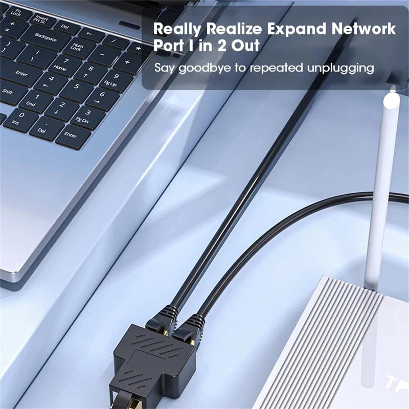 Product Introduction of RJ45 Splitter 1 to 2 Ethernet Adapter Internet Network Cable Extender RJ45 Connector Coupler for PC TV Box Router 7