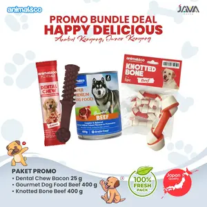 Paket Happy Delicious Super Hemat Anabul Animalnco Dental Chew Dog Gourmet Grain Free 400g Wet Food Anjing Knotted Bone beer 400g Snack Anjing Premium