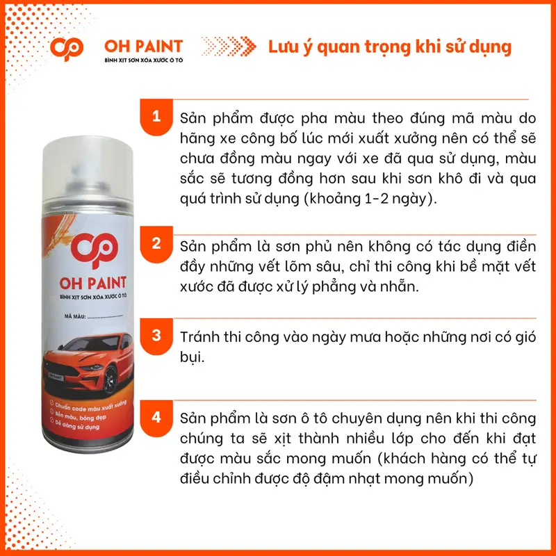 Sơn Xịt Xóa Vết Xước OH PAINT dùng cho xe MAZDA CX-5 Màu XANH ĐEN Code 42M - DEEP CRYSTAL BLUE Cao Cấp 8