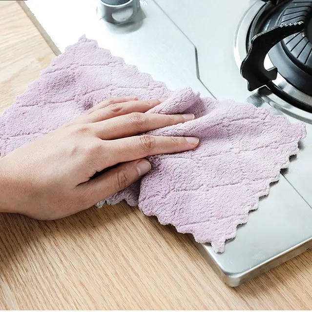 Khăn lau bếp đa năng 2 mặt siêu thấm nước kích thước 15x20cm lau ly chén vệ sinh thông minh Làm Sạch 2