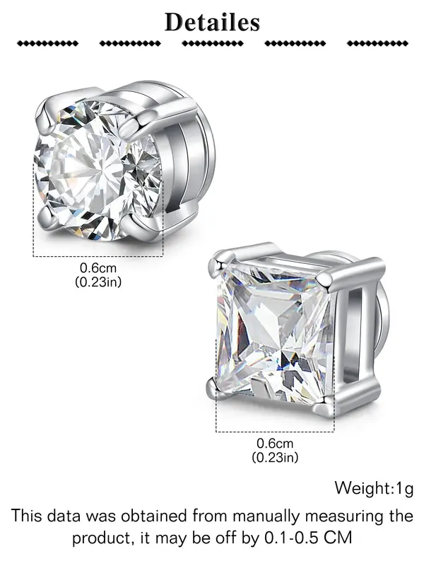 Magnetic Earrings Set, Fake Diamond Magnetic Earrings, Stainless Steel Non Pierced Earring Jewelry, Fashion Accessories for Men & Women 2