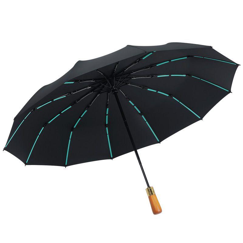 72 Ô Tự Động Ô Cực Lớn Ngoại Cỡ Cho Nam Ô Tay Cầm Bằng Gỗ Cao Cấp Màu Đen Gấp Ba Lần Cho Doanh Nhân 4