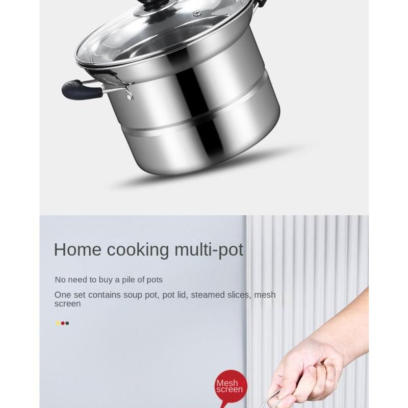 Product Introduction of toinof Multifunctional Stainless Steel Deep Fryer Pot with Strainer with Steaming Tray Saucepan Soup Pot Foldable with Pasta Colander Tempura Pot French Fries 23