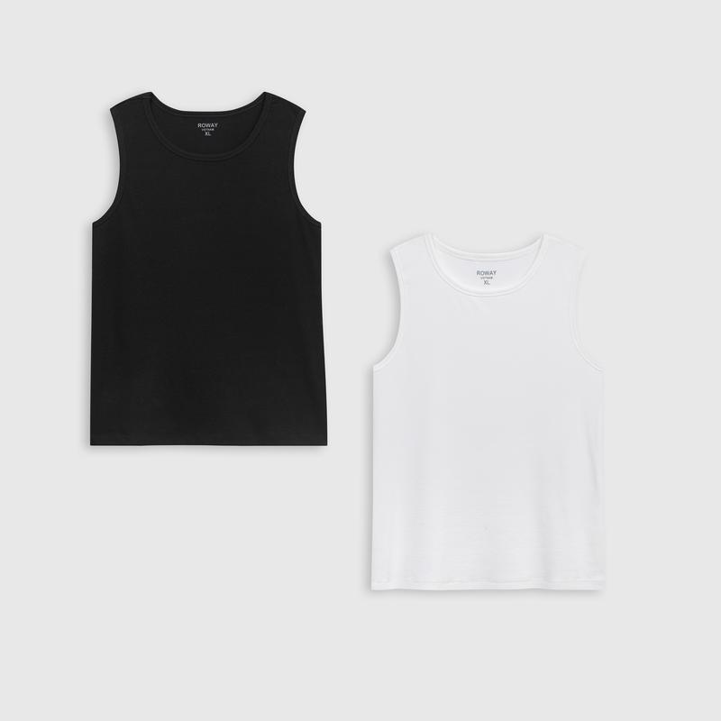 Áo ba lỗ ROWAY, cotton gân dày dặn, form regular, Tanktop