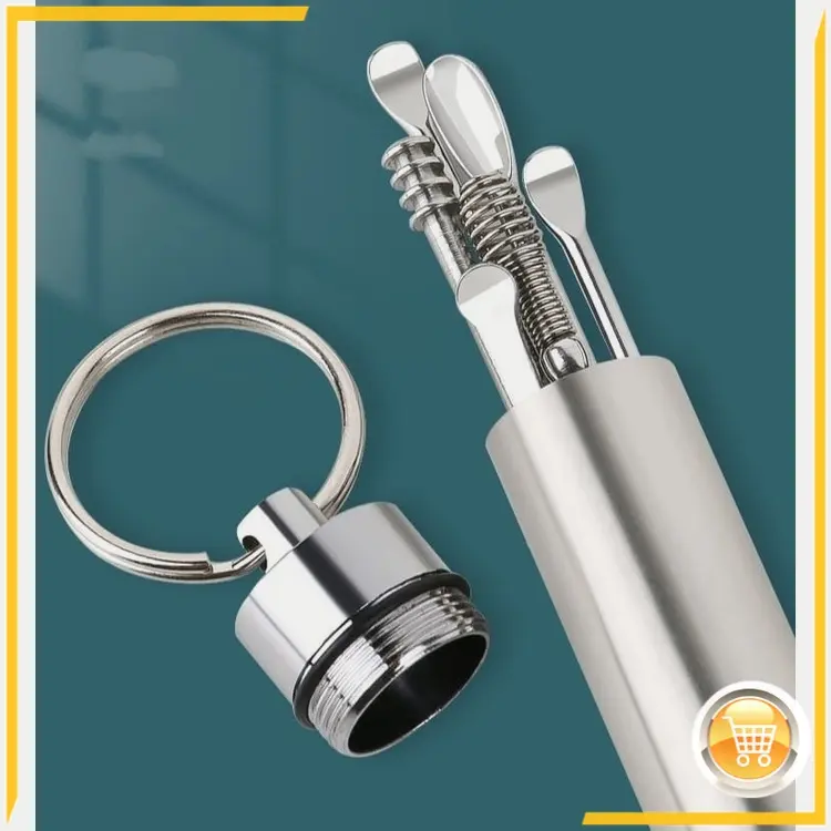 PROMO  6in1 WADAH TABUNG ALAT PEMBERSIH TELINGA KOREK KUPING STAINLESS EAR CLEANER KOTORAN SET YUKZ 1