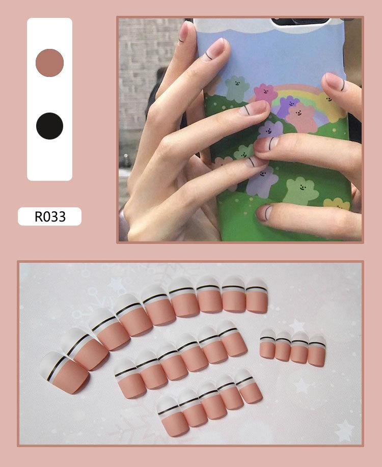 Product Introduction of Fake Nails Finished Stickers Cute Nail Stickers Wearable Nail Stickers Removable Fake Nail Pieces 24 Pieces 26