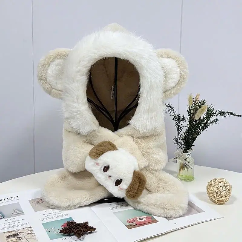 Mũ mùa đông cho bé từ 4-12 tuổi kèm khăn quàng cổ nhiều hình xᶖnh xắn 7