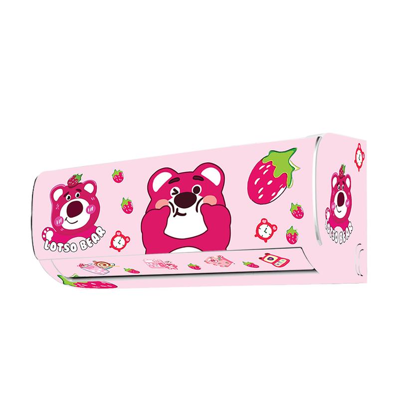 Decal dán máy lạnh - GẤU DÂU LOTSO - Decor trang trí nhà cửa