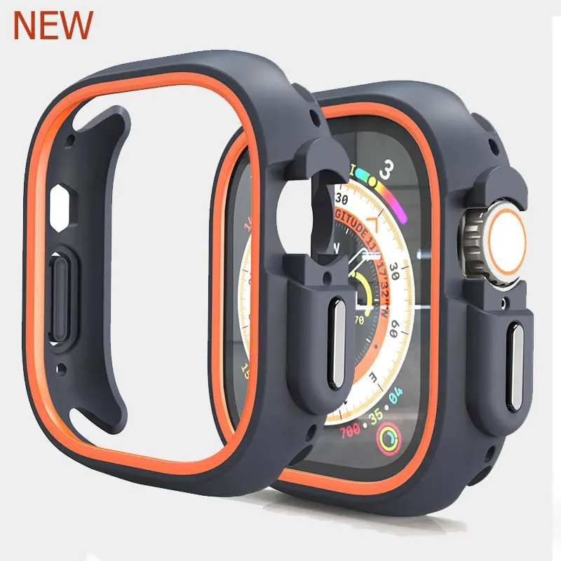 Cangkang pelindung TPU silikon untuk Apple Watch Ultra, bampar, penutup Sarung, untuk iWatch siri 8 7 6 se 5 4, 49mm 44mm 45mm 41mm, Sarung