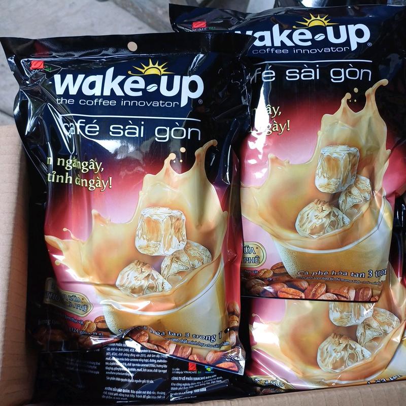 com bo 4bich cà phê sữa  Wake-up sài Gòn 3trong1 hòa tan 1bich 24goi×19g Coffee Cafe 0