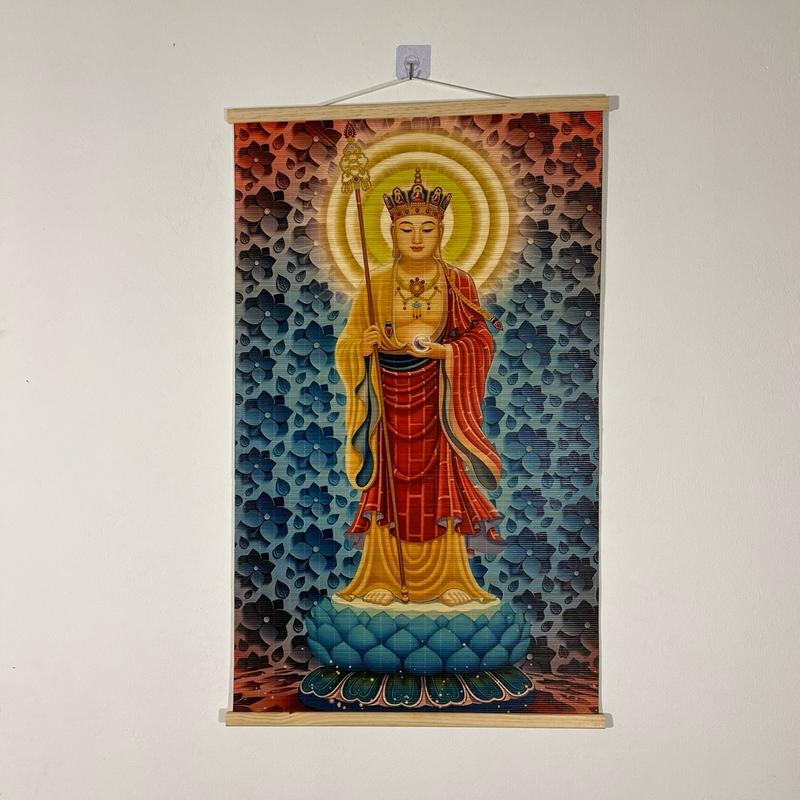Tranh Mành Trúc Ngài Bồ Tát Địa Tạng Vương - Tranh Treo Phòng Khách - Decor Phòng Thờ 2