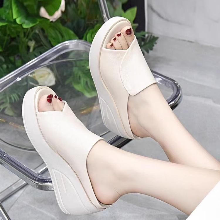Product Introduction of DÉP DA CAO CẤP HỞ MŨI CAO 7CM Nữ DéP Shoes 4
