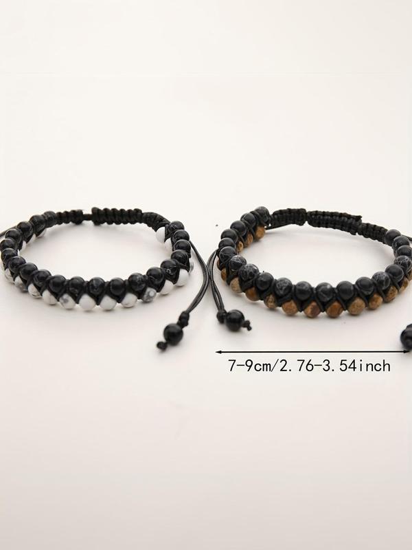 Stone Beaded Bracelet, Fashionable Jewelry for Men & Women, Trendy All-match & Exquisite Jewelry for Birthday Gift 1