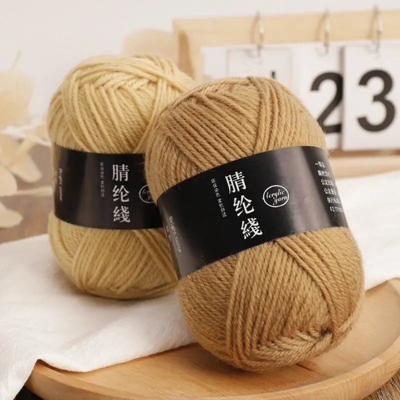 Sợi Acrylic Thủ Công 4 Sợi, Dài 90 Mét, Sợi Dày Trung Bình Thích Hợp Làm Đệm Nhồi Bông Và Lông Gối, Thủ Công 2