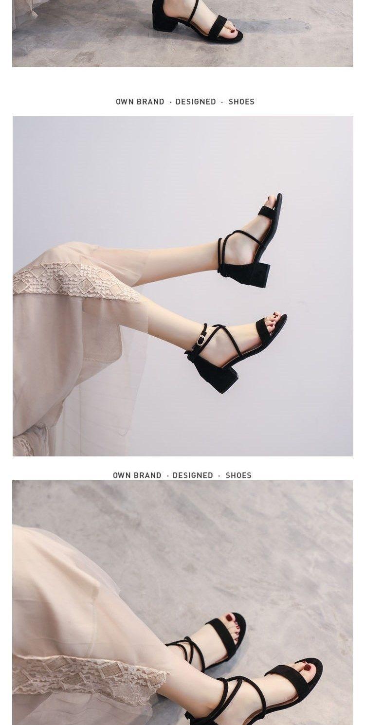 Product Introduction of Women's Sandals New Summer Mid-Heel Fashion Super Fairy Style with Skirts Fairy Style Chunky Heel Low Heel High Heel Shoes 1