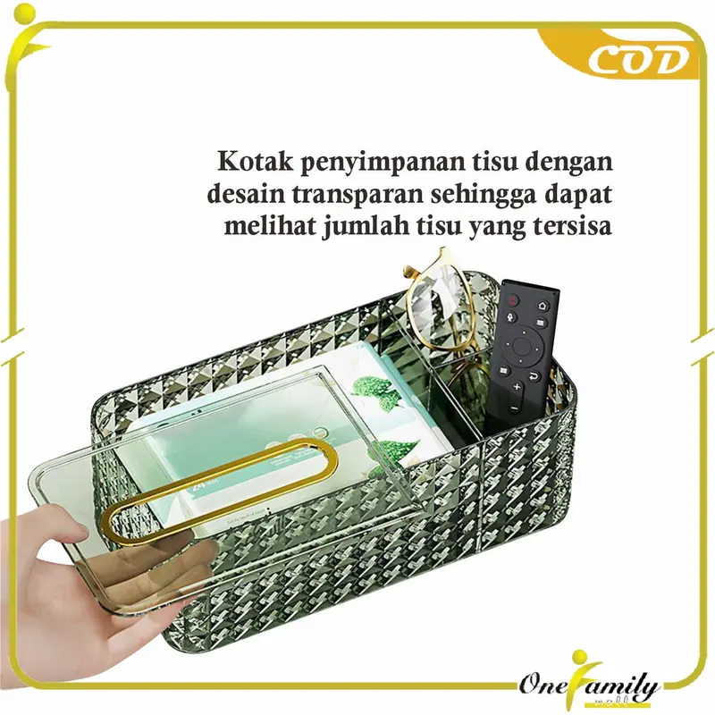 [COD] OFM C969 Tempat Penyimpanan Tisu Serbaguna Diamond ada 2 Slot Remote 8