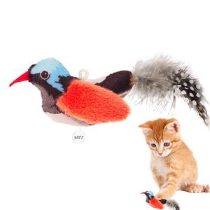 Lifelike Bird Design Cat Toy, Interactive Cat Teaser Toy with Feather Tail, Touch Activated Simulation Molding Toy, Valentine's Day Gift for Joggers Training