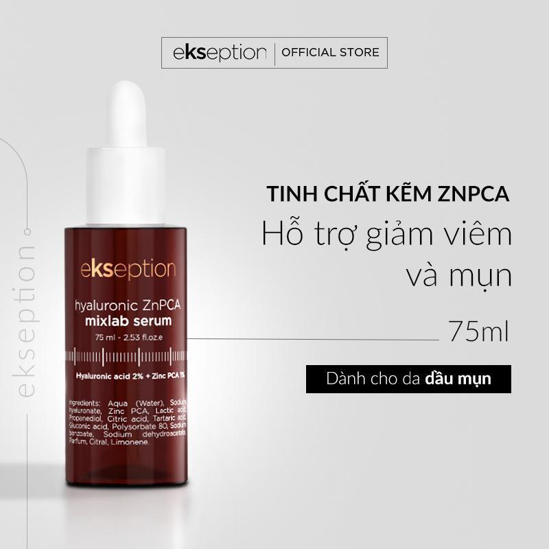  Serum Ekseption Kẽm ZNPCA Hyaluronic Mixlab 75ml hỗ trợ kiểm soát dầu nhờn dưỡng ẩm cho da mịn màng 