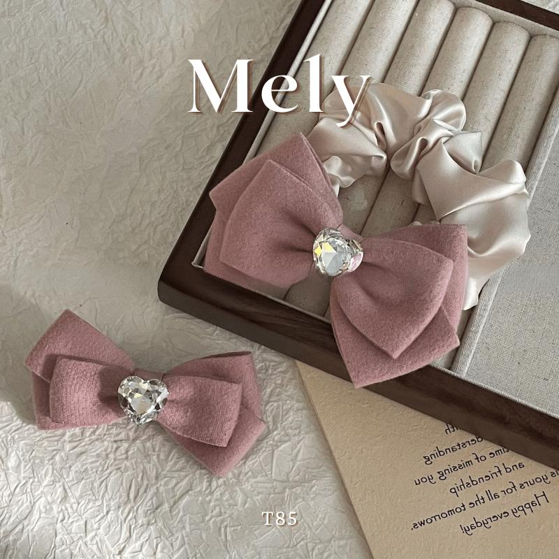 Buộc tóc Scrunchies nữ dạng nơ hồng hình tim phụ kiện tóc nữ thời trang Hàn Quốc - Mely T85
