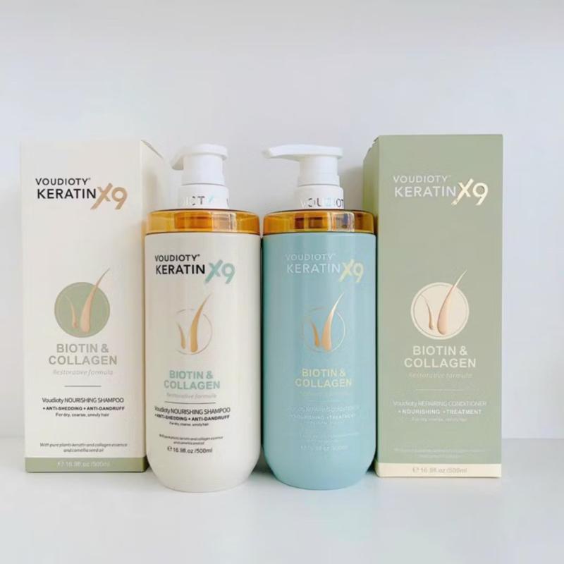 Combo Gội Xả B.i.o.t.i.n Collagen Voudioty Keratin X9  Dưỡng Tóc Mềm Mượt, Phục Hồi Tóc Hư Tổn
