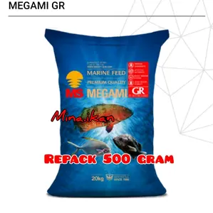 Megami GR 500 gram Pelet Tenggelam Pakan Channa Predator Kerapu Chana Palmas Botia