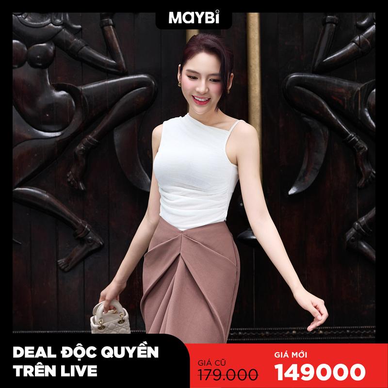  Áo ôm thun ướt nhún kiểu Maybi Nữ - Chất liệu thun ướt form ôm tôn dáng tự tin và quyến rũ 