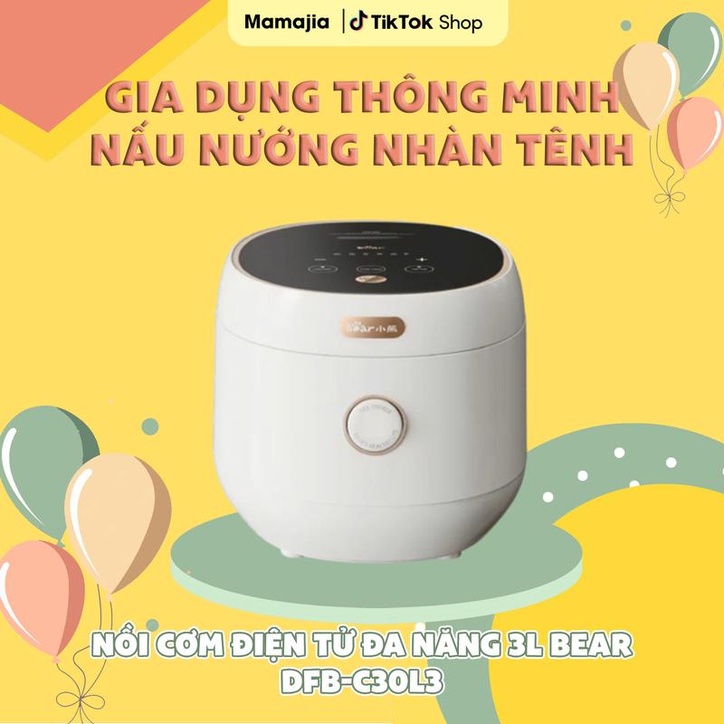 Nồi Cơm Điện Tử Bear Lòng Nồi 6 Lớp Đa Năng Nấu Cơm/Nấu Cháo/Hầm/Hấp/Giữ Ấm/Hẹn Giờ Lên Đến 12 Tiếng Bản Nội Địa Cooker Nấu Ăn