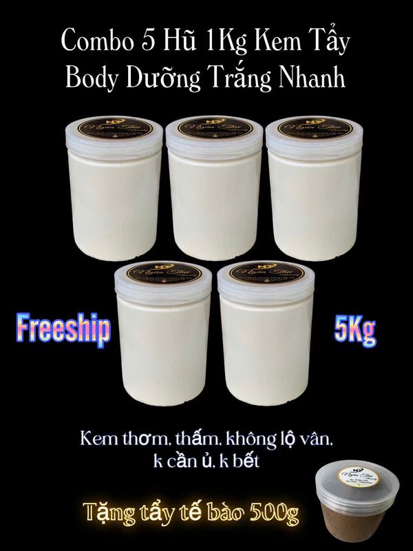   Tặng Tẩy Tế Bào  Combo 5 Hũ 1Kg Kem Mix Tẩy Hỗ Trợ Dưỡng Da Body - Th Ngân Thư Beauty Women Dưỡng Da Body Dưỡng Body Kem Body Làm Đẹp Da 