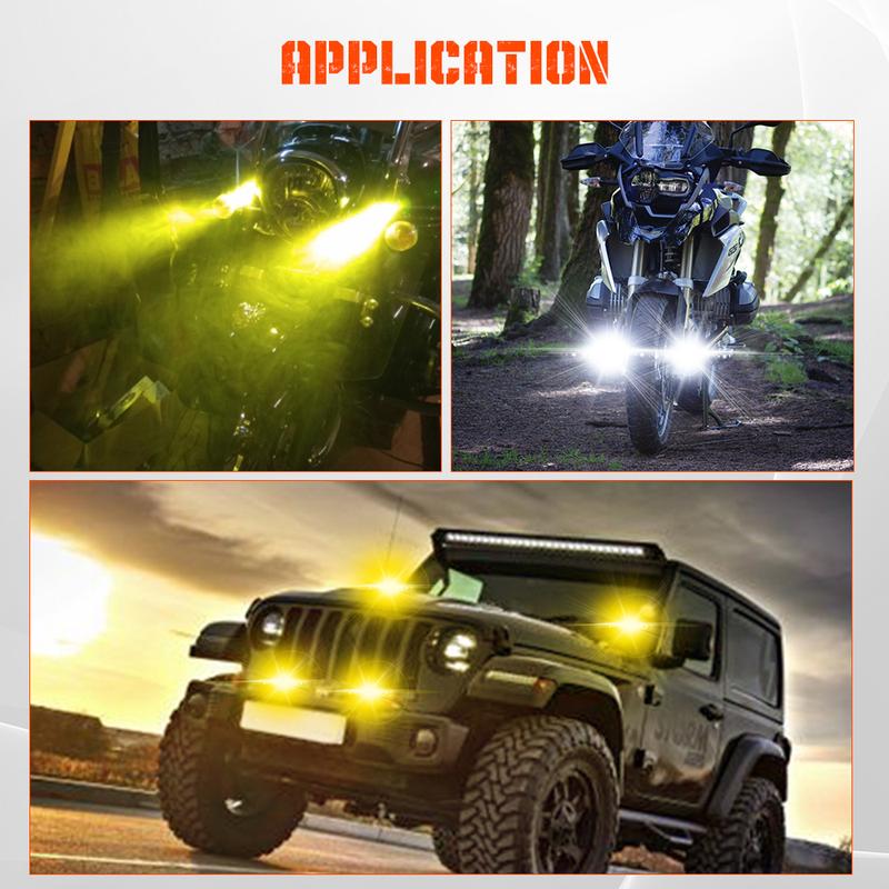 Product Introduction of 2PCS Lampu Tembak Lampu Sorot 2 Mata lampu mobil SQL Lampu Tembak LED Laser SQL OWL Laser LED D3 SQL 2 Mata Putih Kuning Car Kabel Truk 6