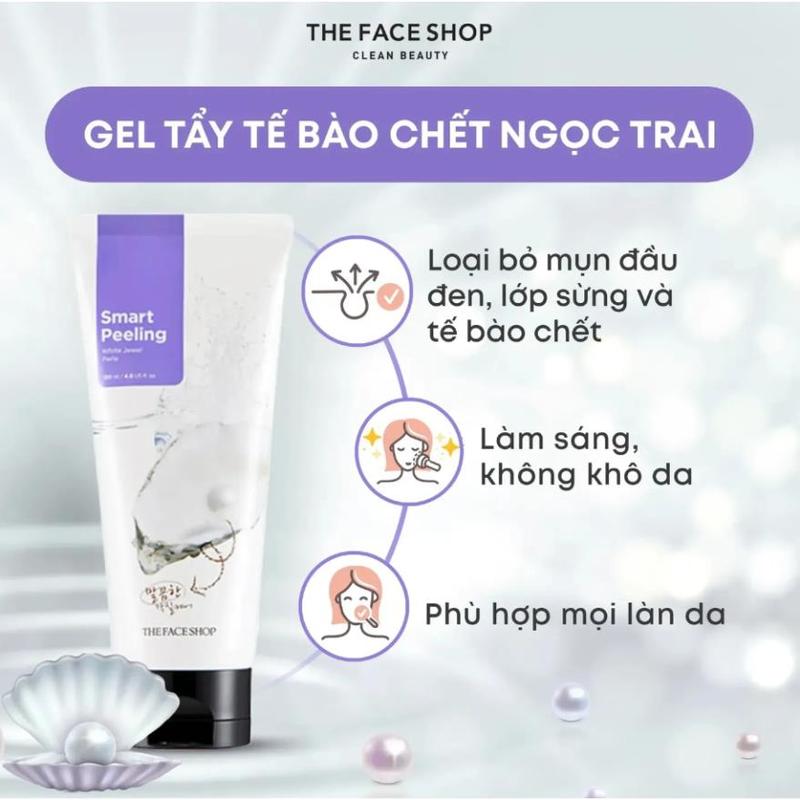 Product Introduction of Tẩy tế bào chết mặt The Face Shop ngọc trai Hàn Quốc Smart Peeling White Jewel 120ml trắng da, cấp ẩm, tẩy da chết 14