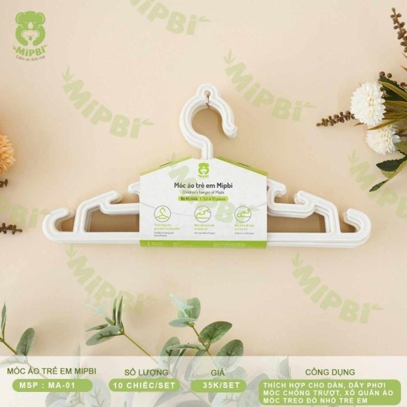Set 10 Móc quần áo trẻ em , móc nhựa treo đồ em bé Mipbi cao cấp 7