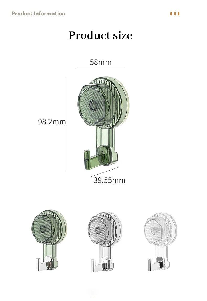 Product Introduction of 1pc Strong Suction Cup Hook with No Punching Hole Vacuum Adhesive on The Back of Bathroom Door No Trace Wall Adhesive Bathroom 34