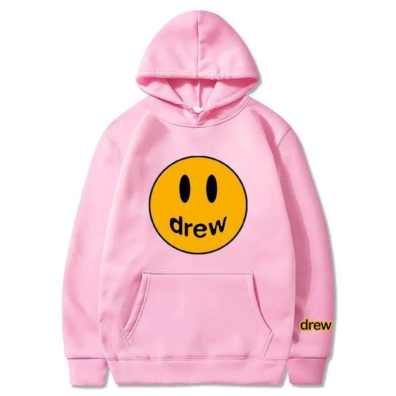 Áo Nỉ Có Mũ Trùm Đầu Có Đệm Nhung, Quần Áo Nam, Justin Biber Cùng Áo Len Drew Mặt Cười Menswear Cotton Hoodie Dài Tay Kem