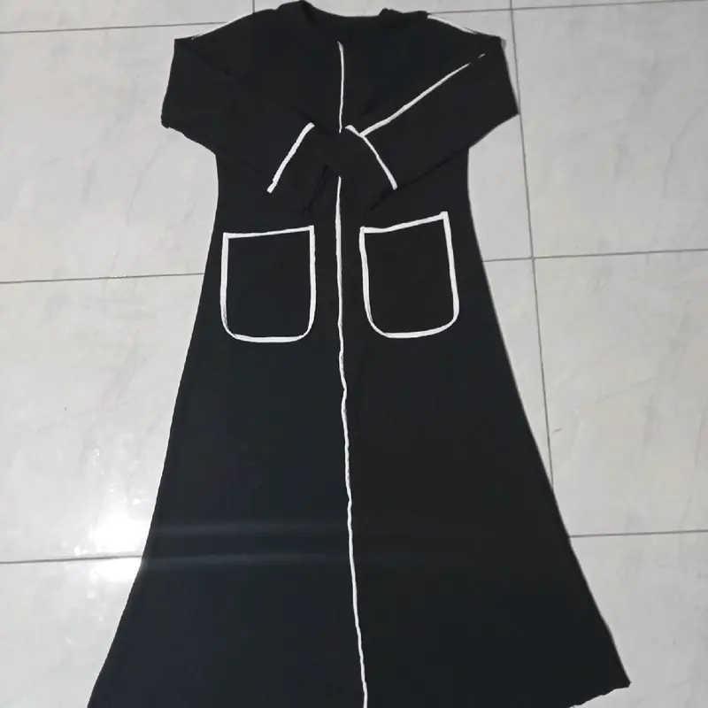 DAILY ABAYA TURQY LISTBAL SAKU / ABAYA HITAM Setrip Polos Hitam Setrip Putih Lembut 5