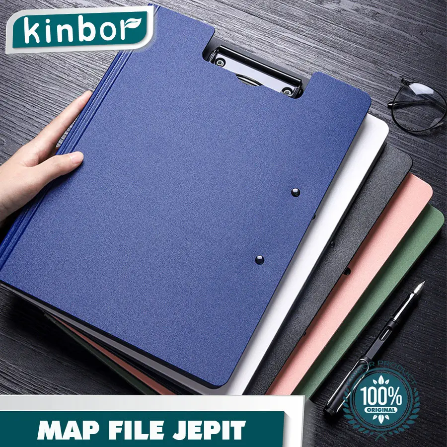 KINBOR Map kertas 2 sisi A4 A3/ Clipboard with cover/ Map folder dokumen file Stationery Alat secure  folder