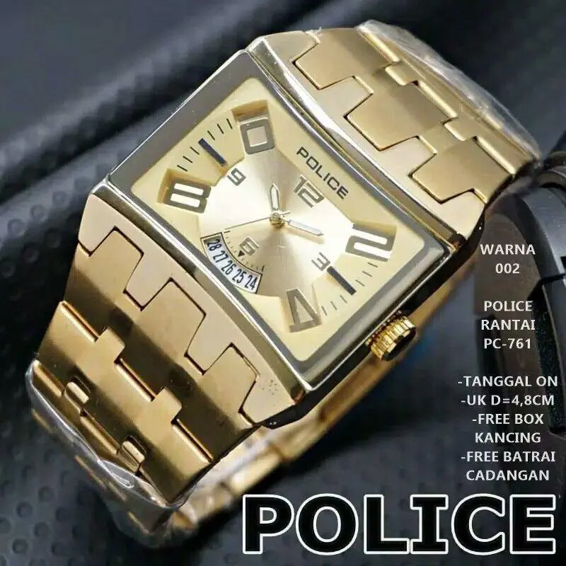 Jam Tangan Pria Analog POLICE Diameter 5cm Tanggal Aktif Anti Air Stanliess Stell Premium Anti Karat dan Anti Air Tahan air 1