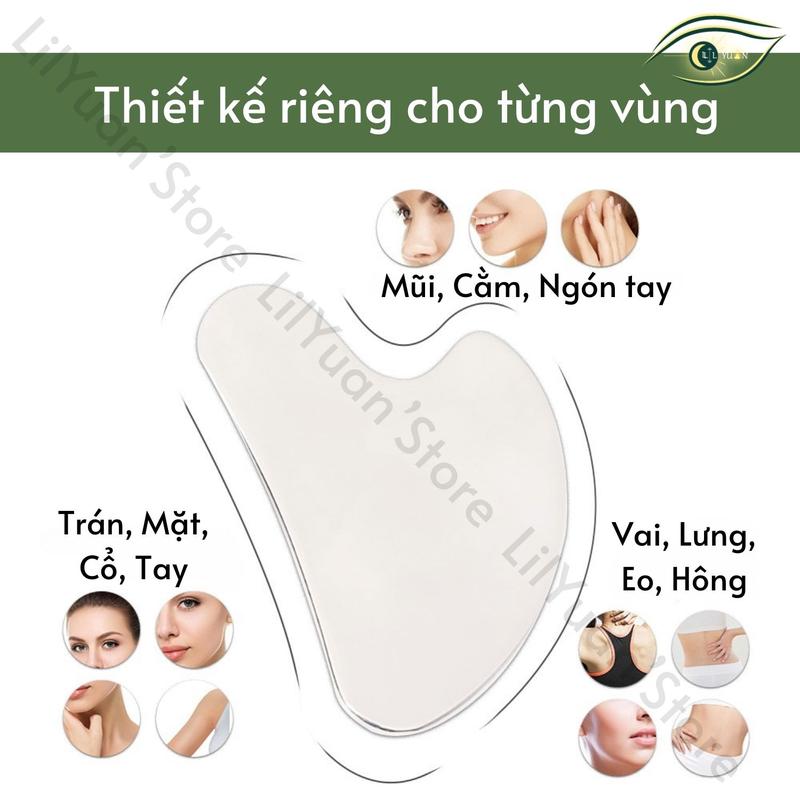 Product Introduction of [Tặng Dầu Massage] Đồ Cạo Cơ Mát Xa Kèm Túi Đựng Nâng Cơ Mặt Chống Lão Hóa Guasha Thép Không Gỉ LilYuan'Store 22