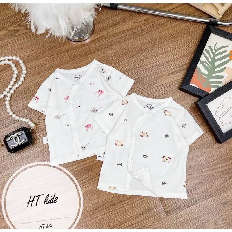 Combo  5 Áo Cộc Tay Họa Tiết  Chất Pettit Cho Bé VT-Mv- Mky Kids Chất Liệu Mềm Mịn Thun Lạnh Size 3 -8kg 3