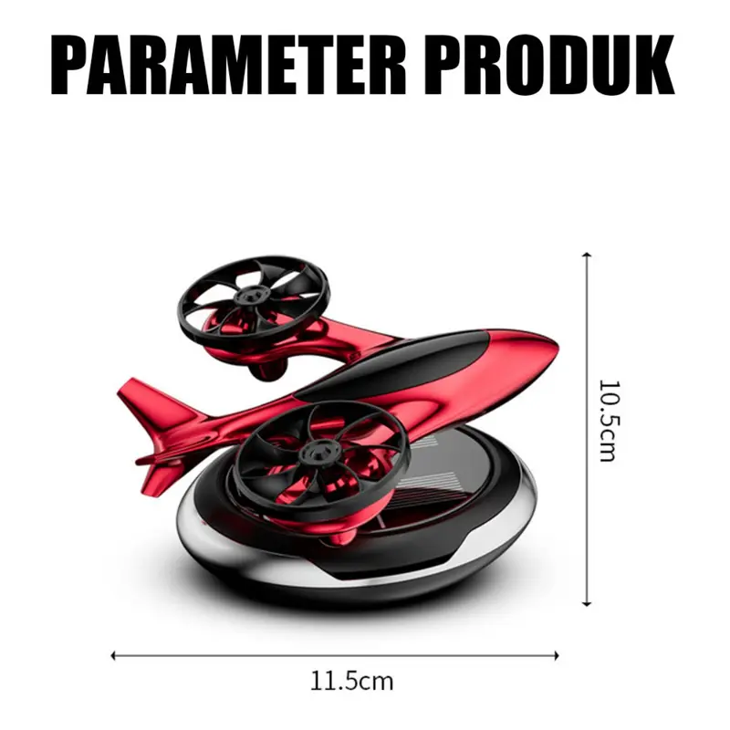 Aromaterapi Parfum Mobil Helikopter Tenaga Surya, Diffuser Wewangian Mobil Mewah, Penyegar Udara Solar untuk Dashboard Mobil, Desain Unik, Menghilangkan Bau dan Menciptakan Suasana Romantis dalam Mobil 1