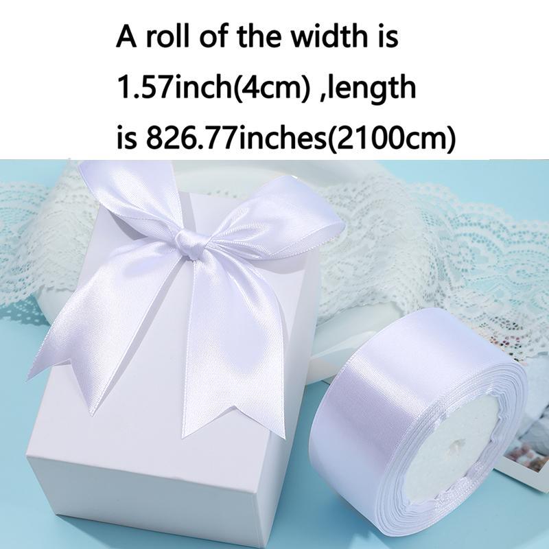 21m Solid Color Satin Ribbon, 1 Roll Romantic Decorative Ribbon, Multi-purpose Decorative Ribbon for Wedding Party Cake Decoration, Gift Wrapping 1