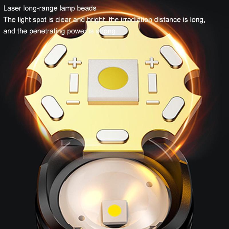 Đèn Pin LED, Zoom Siêu Sáng, Có Thể Sạc Lại, Chống Thấm Nước, Chùm Sáng Cao, Thích Hợp Sử Dụng Ngoài Trời, O3Z8 7