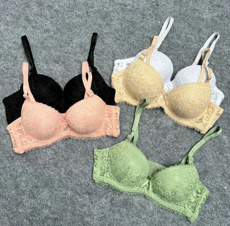 [4] [FORM NHỎ-QUẢ NHỎ-CẨN TĂNG SIZE] COMBO 3 ÁO Lót Nữ Ren - Không Gọng Mút Mềm Mỏng 2.5CM   Women Bra Cup Quai 2